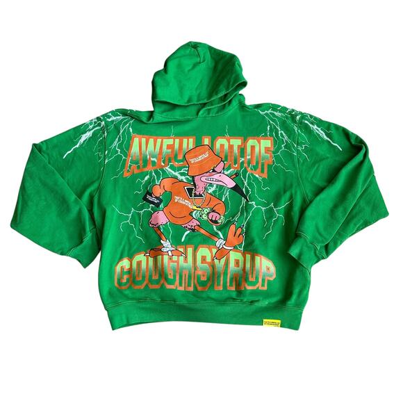 AWFUL LOT OF COUGH SYRUP Miami Hurricanes Green Hoodie Mens XL - Picture 1 of 4